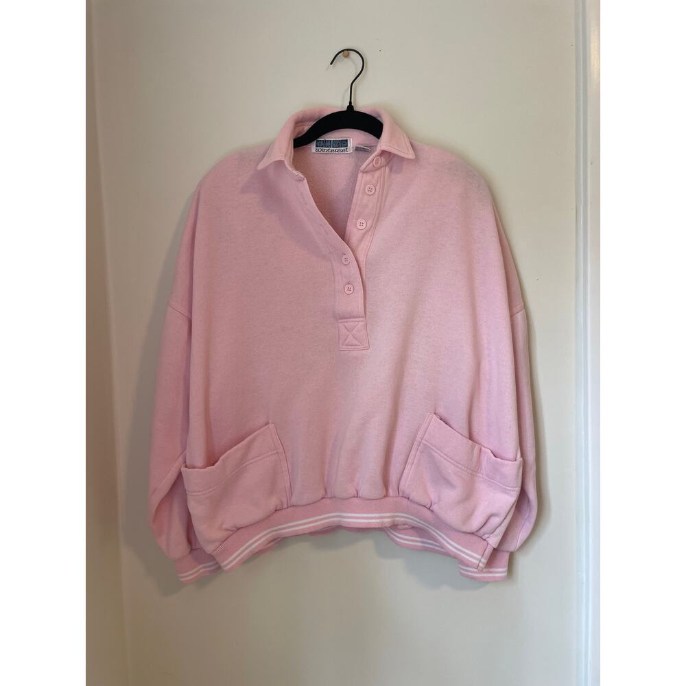 Vintage 80s/90s Winterset Boxy Preppy Sweatshirt Velcro Shoulder Pads Pullover
